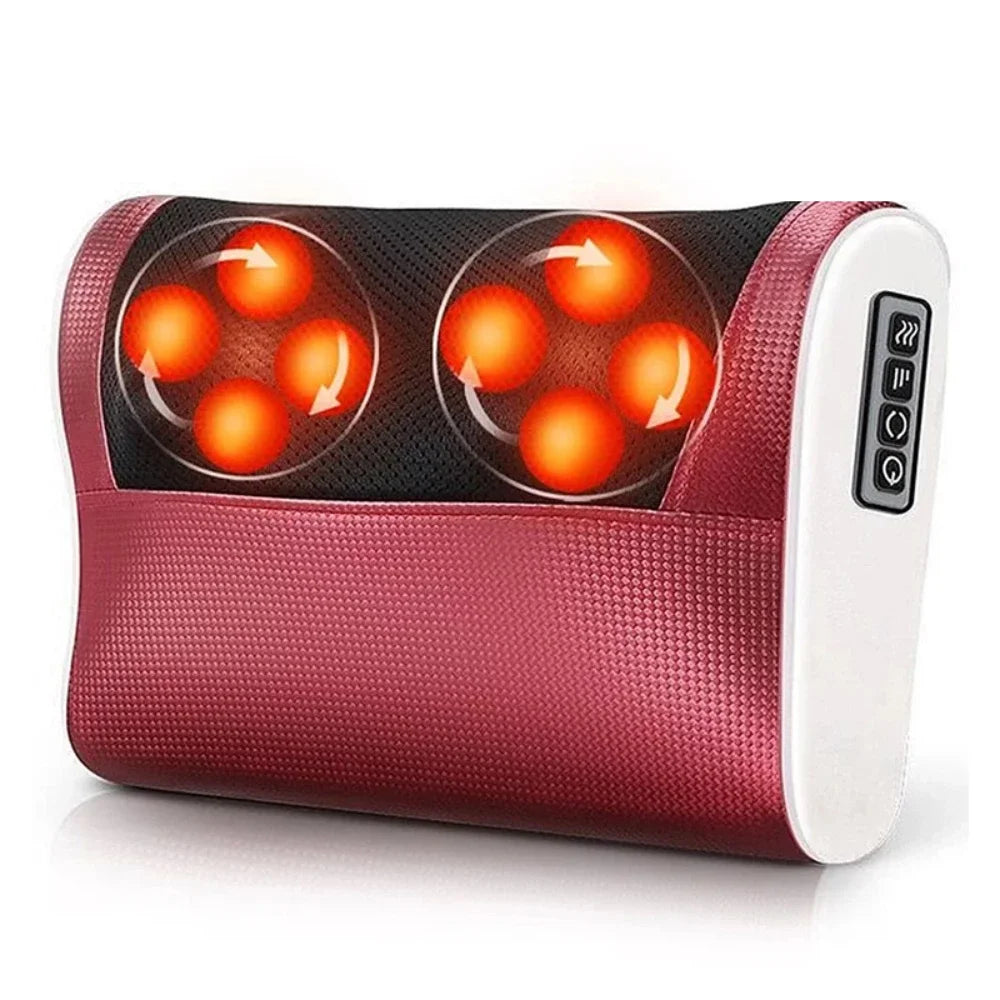 HexoEase Heated Massage Pillow for Neck, Back & Shoulder Relief