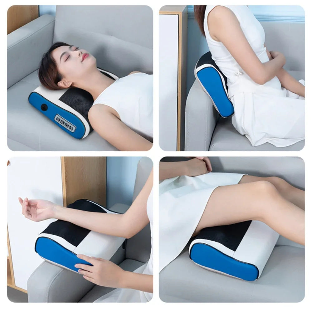 HexoEase Heated Massage Pillow for Neck, Back & Shoulder Relief