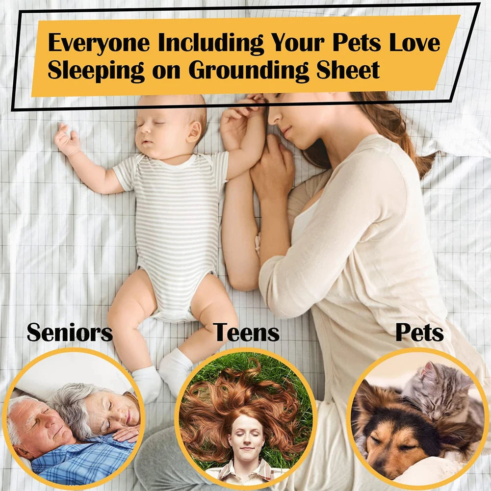 HexoWeave Silver Fiber Bed Sheets for Anti-Static, Grounded Sleep