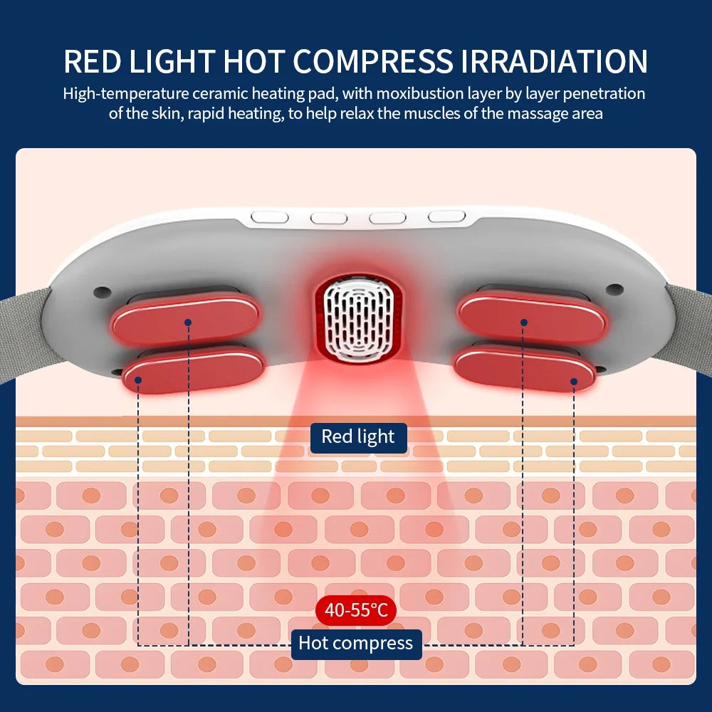 HexoRelief EMS Waist & Abdominal Massager with Red Light and Moxibustion Heat