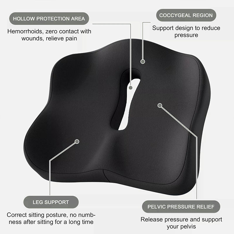 HexoSeat Memory Foam Car Cushion – Ergonomic Pain Relief for Back & Coccyx