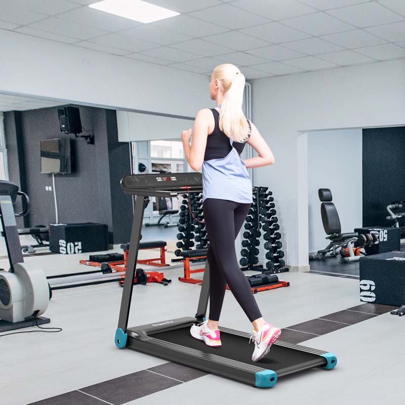 2.25HP Electric Folding Treadmill, Smart APP Control Walking Running Machine with HD LED Display & Device Holder
