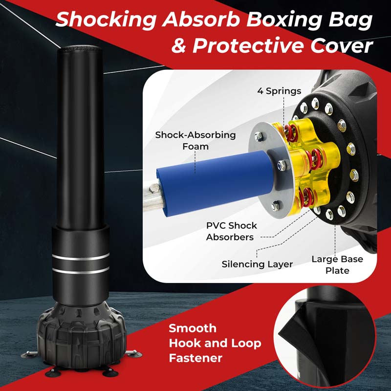71" Freestanding Punching Bag with 25 Suction Cups Gloves & Filling Base, Heavy Boxing Bag Stand for MMA Muay Thai Fitness