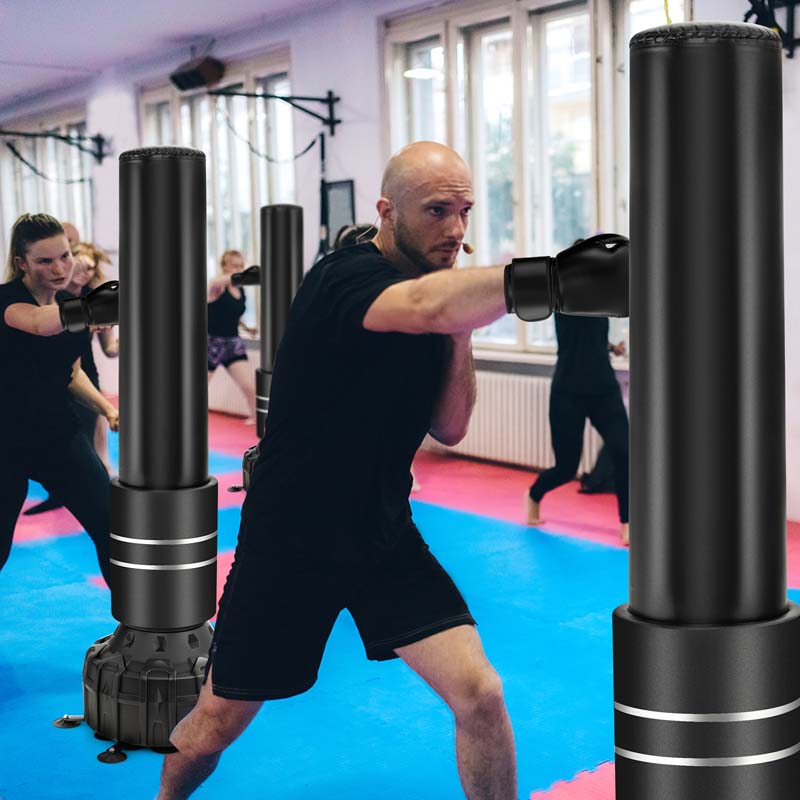 71" Freestanding Punching Bag with 25 Suction Cups Gloves & Filling Base, Heavy Boxing Bag Stand for MMA Muay Thai Fitness