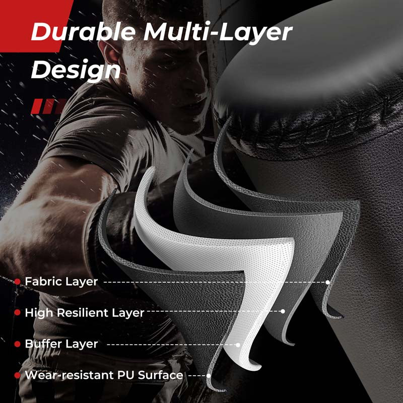 71" Freestanding Punching Bag with 25 Suction Cups Gloves & Filling Base, Heavy Boxing Bag Stand for MMA Muay Thai Fitness