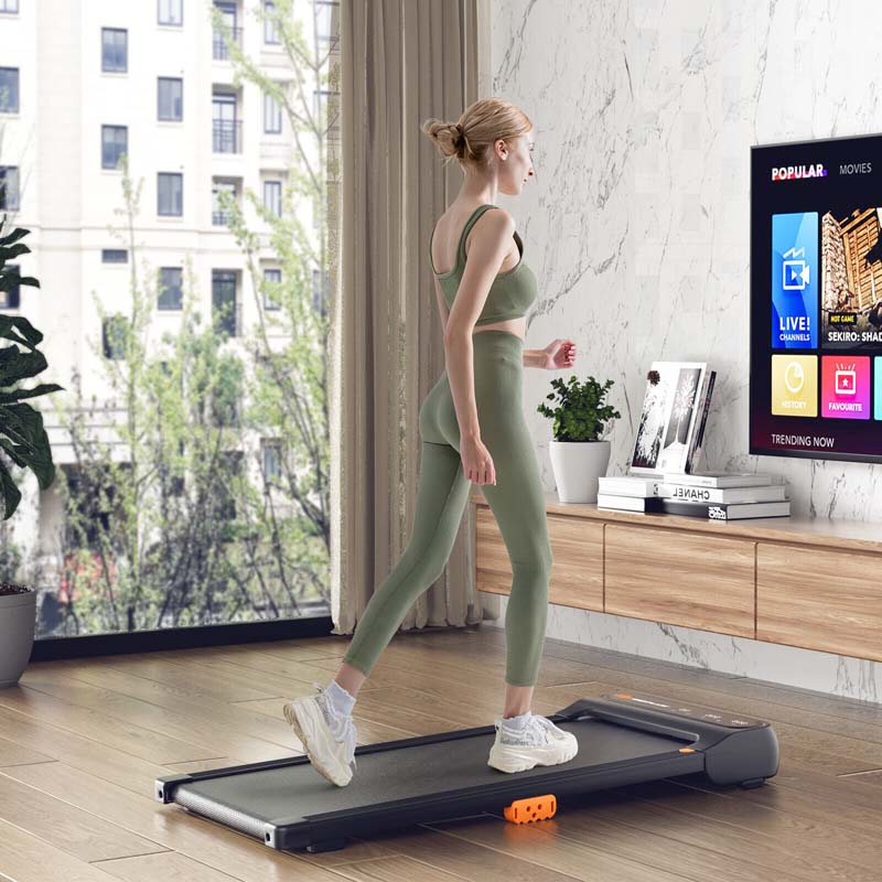 2-in-1 Under Desk Treadmill with Watch-Like Remote Control, 12 Preset Programs, LED Touch Screen, Walking Pad for Home and Office