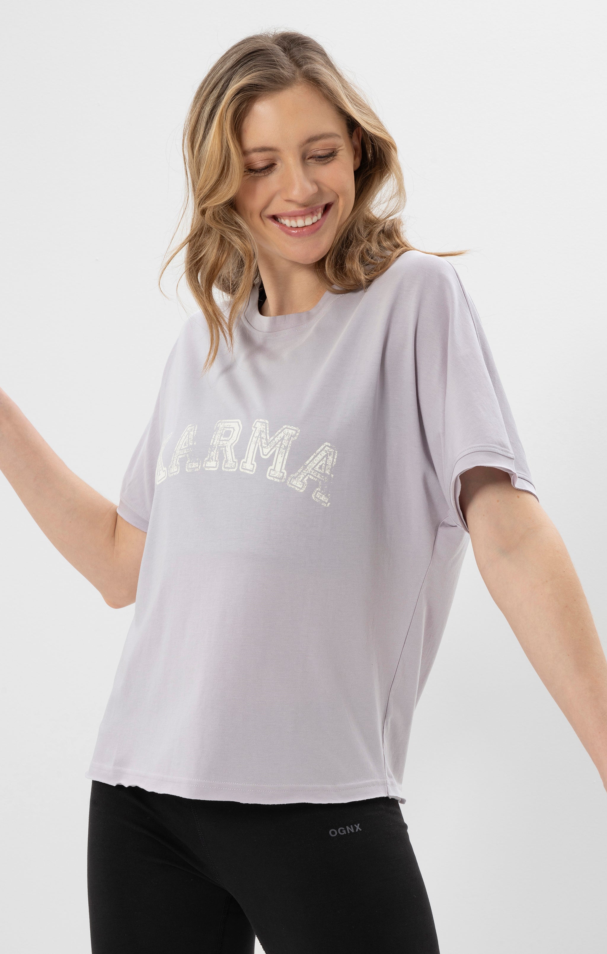 Yoga Boxy T-Shirt Karma - lila