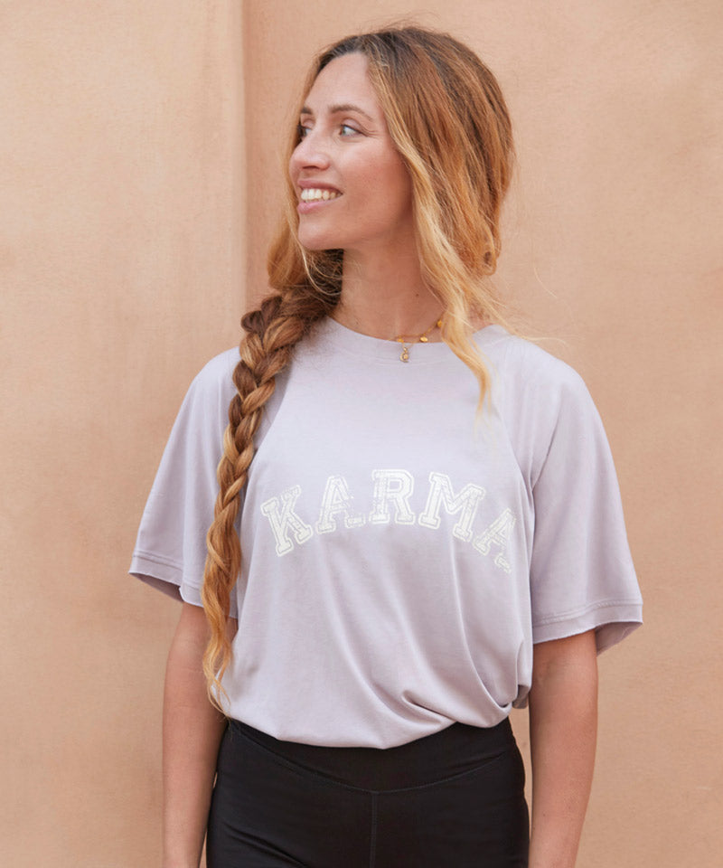 Yoga Boxy T-Shirt Karma - lila