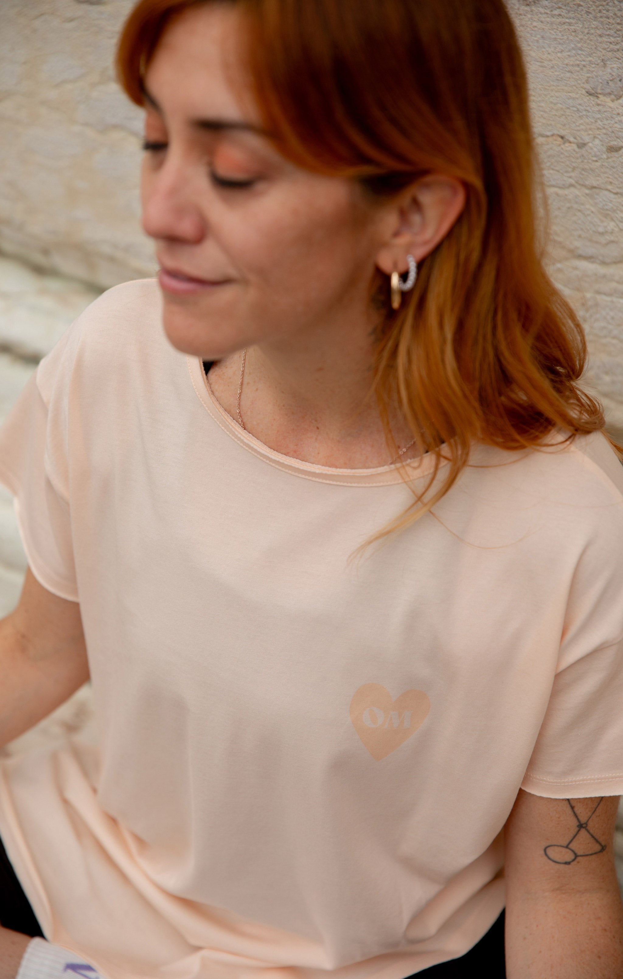 Yoga Weites T-Shirt Buddha - rosa