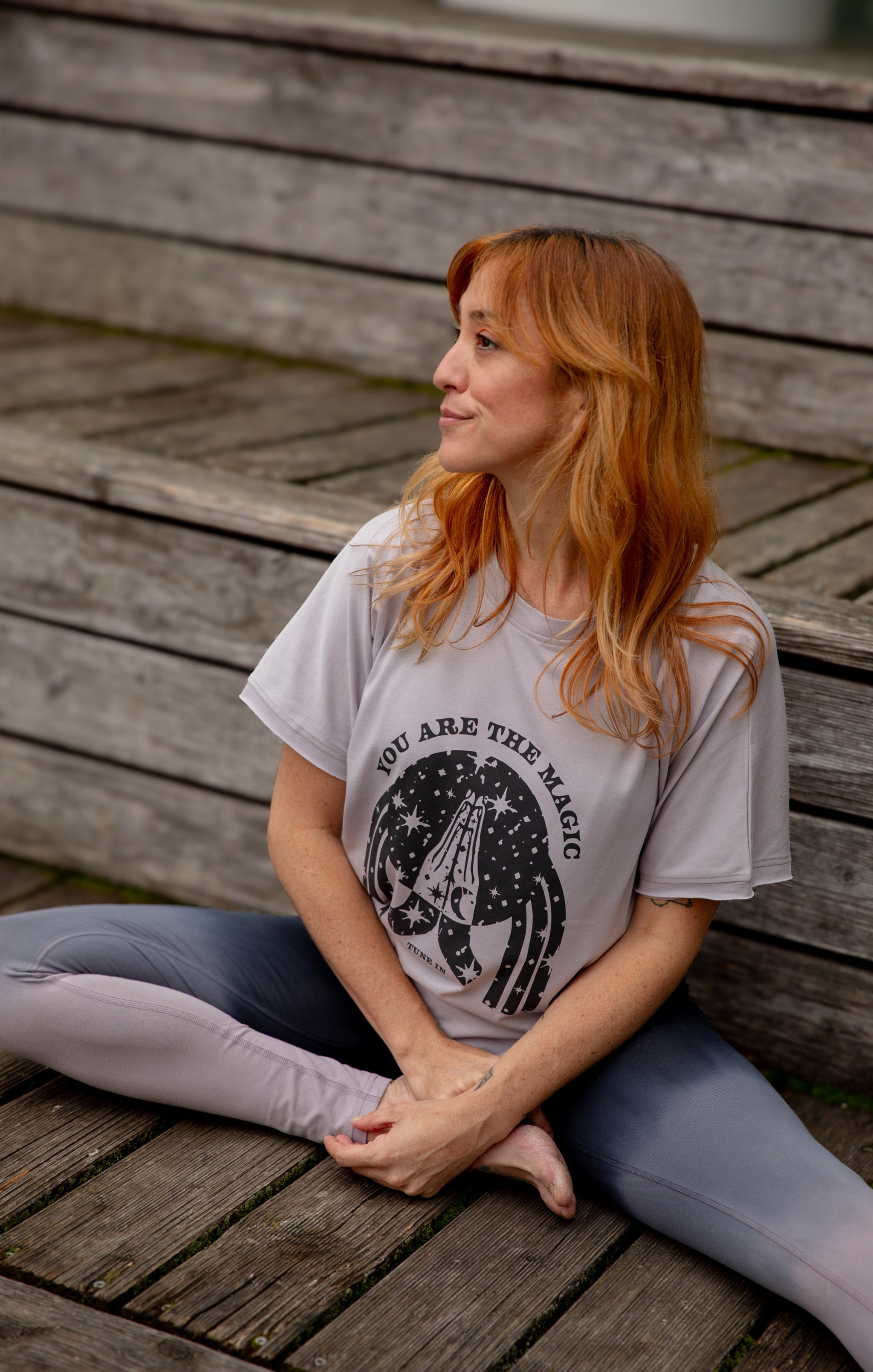 Yoga Weiche Leggings Ombré - grau