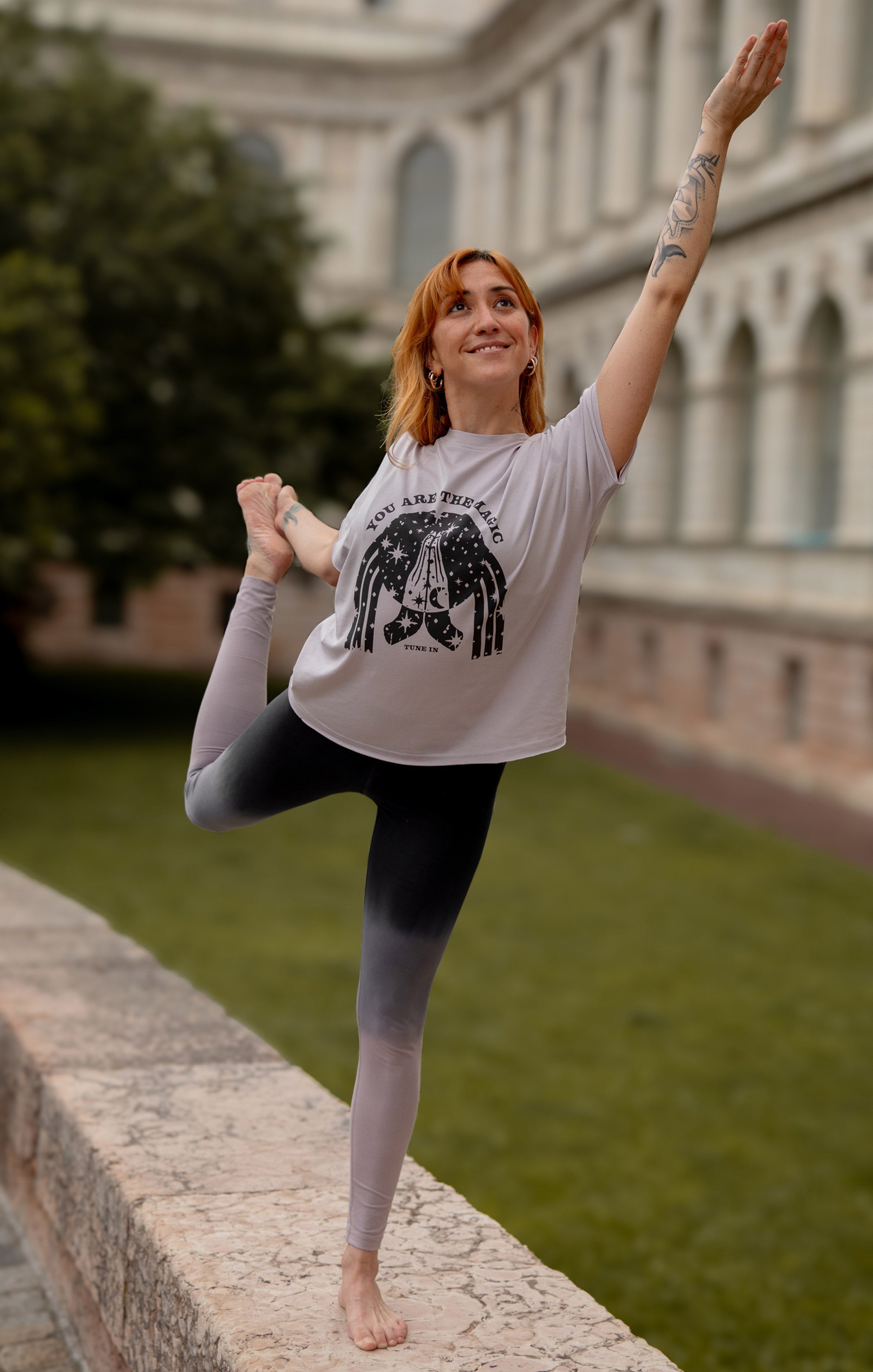 Yoga Weiche Leggings Ombré - grau