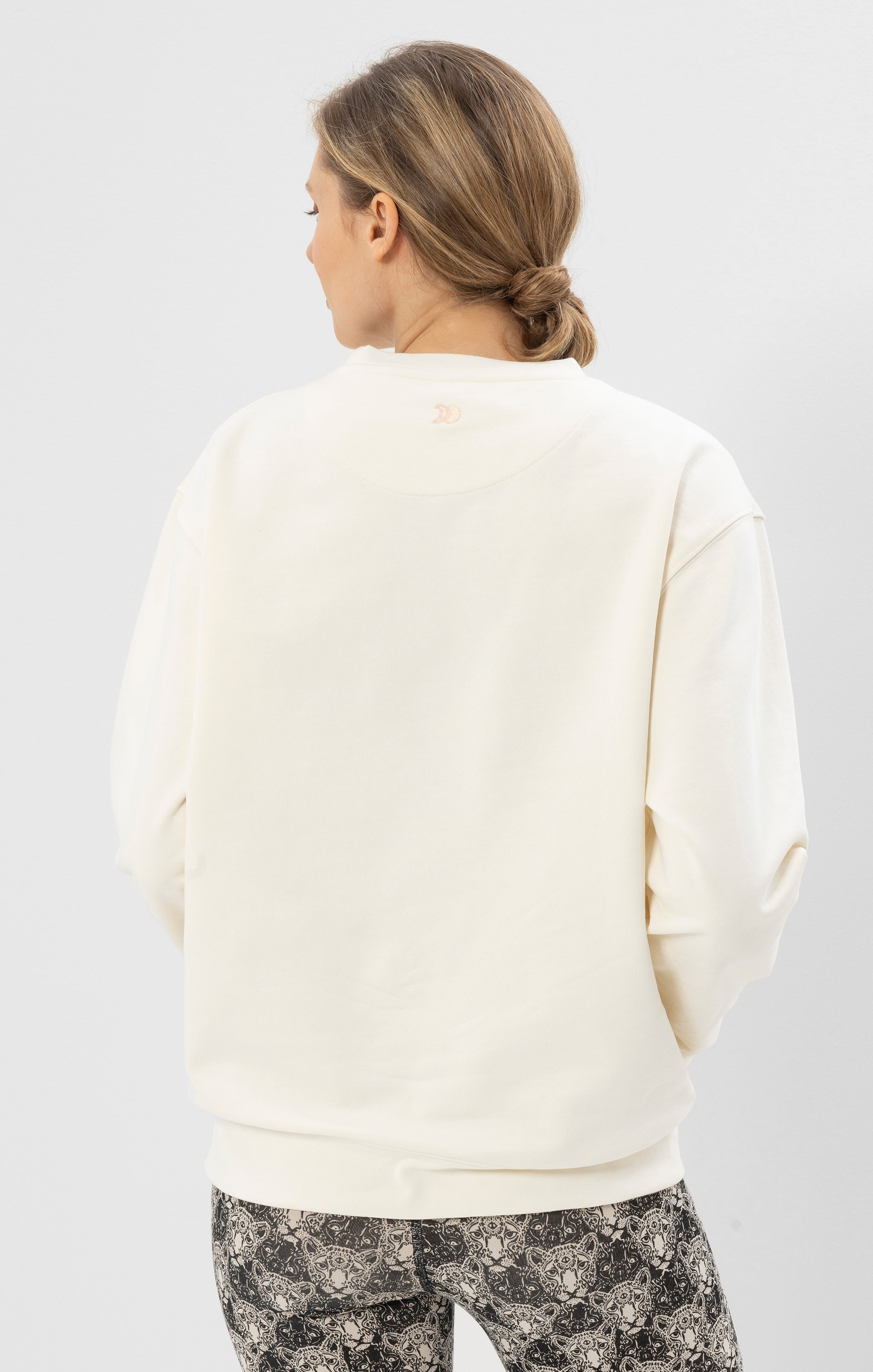Yoga Boxy Pullover Namaste - weiß
