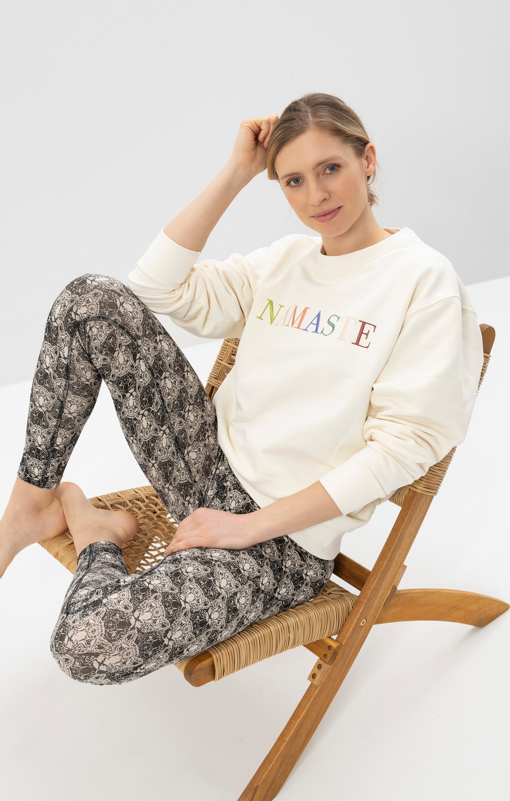 Yoga Leggings Spiritual Leopard Tencel - weiß