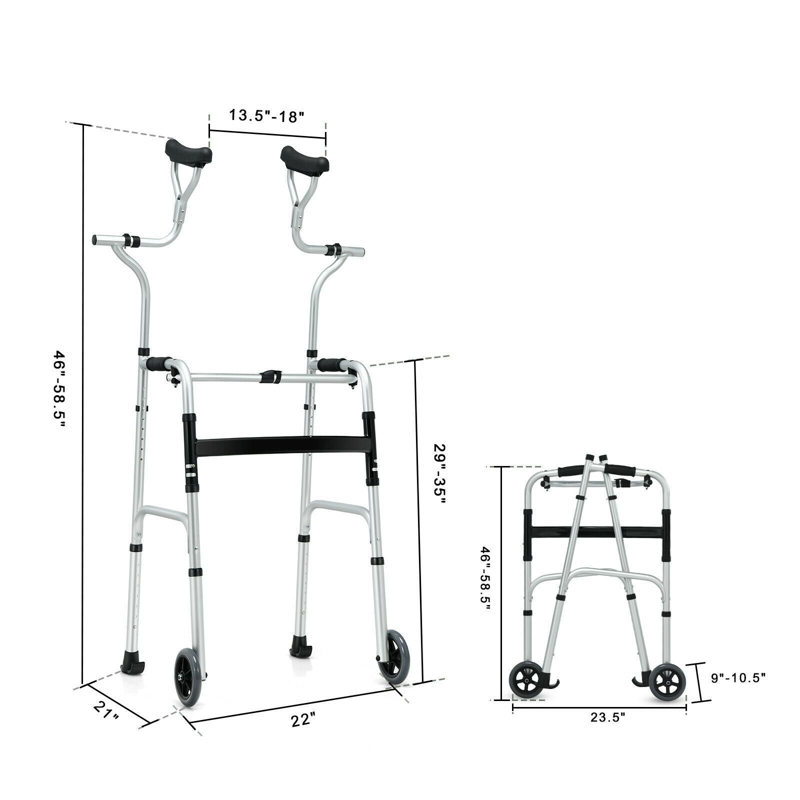 Full Body Support Upright Standup Senior Straight Walker