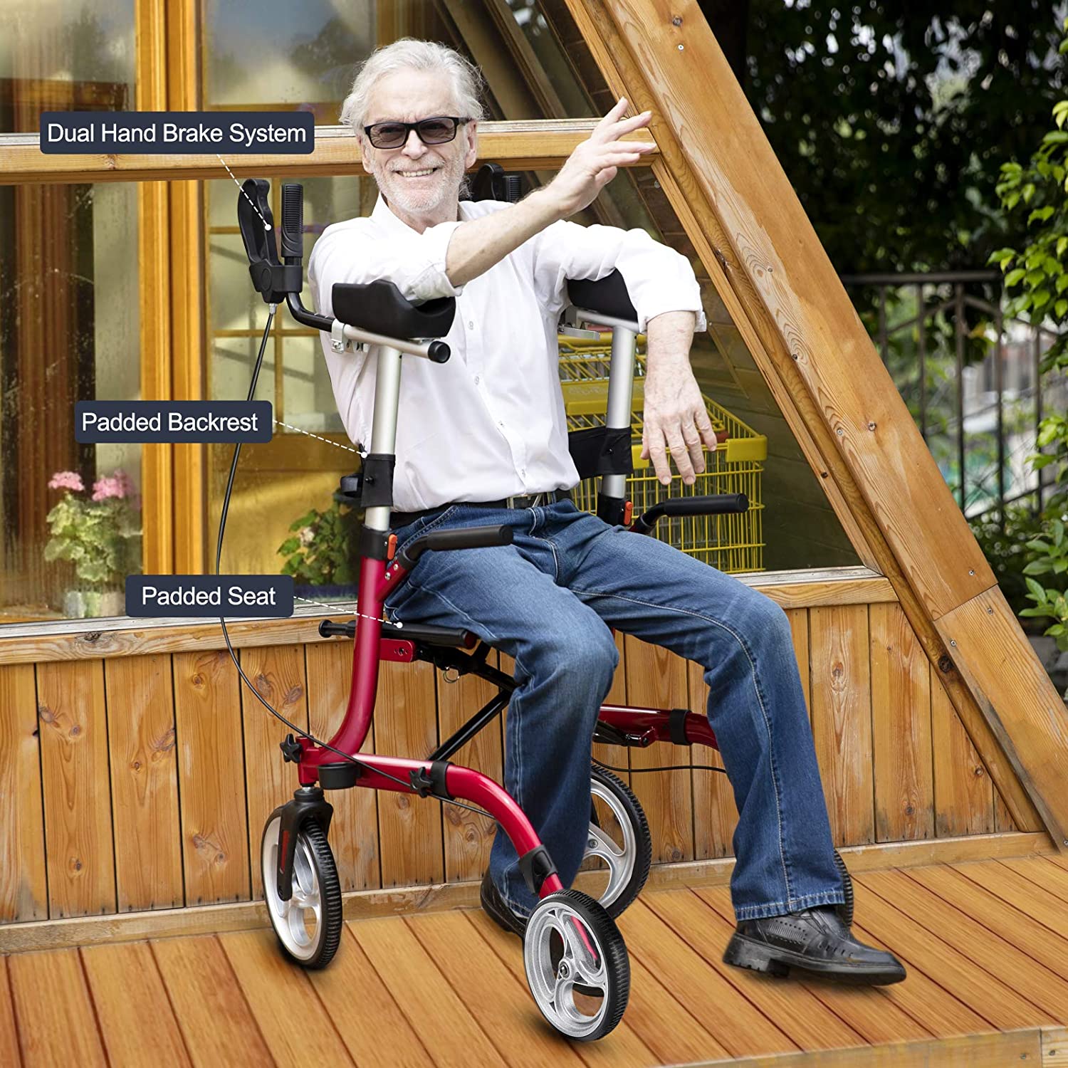 Standing Upright Senior Straight Walker / Rollator