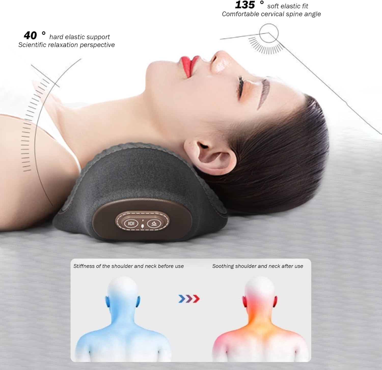 HexoNeck Cervical Massage Pillow with Heat & Vibration