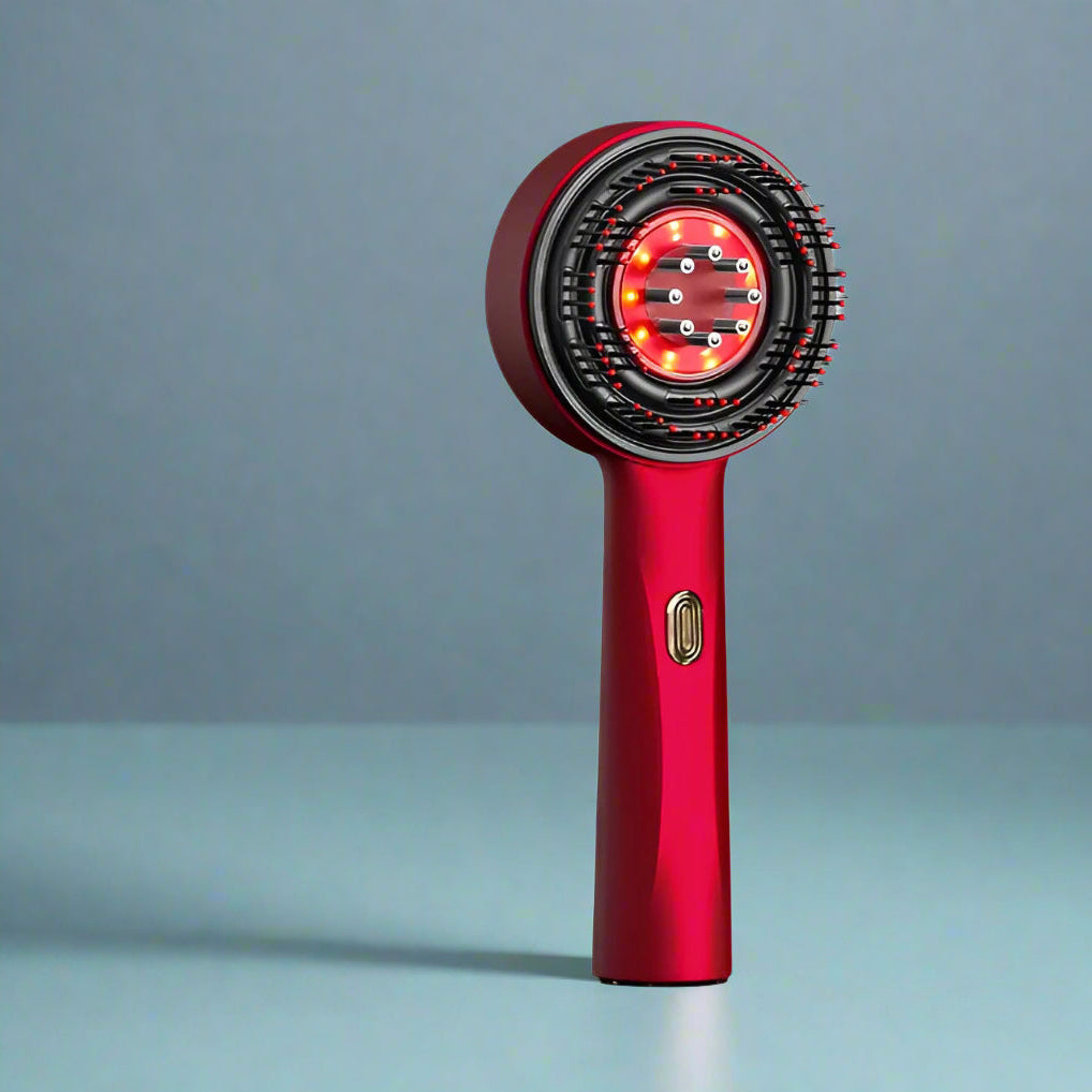 HexoGlow Electric Scalp Massage Comb with Red Light & Hair Nourishing Care