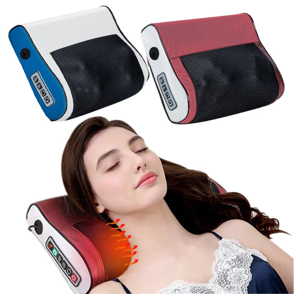 HexoEase Heated Massage Pillow for Neck, Back & Shoulder Relief