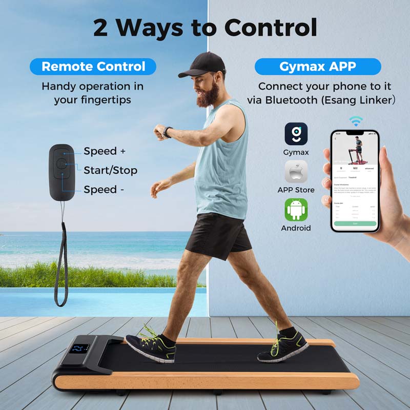 3-in-1 2.25HP Walking Pad Under Desk Treadmill for Office Home with Smart App Control, Mini Portable Treadmill Pad for Small Space