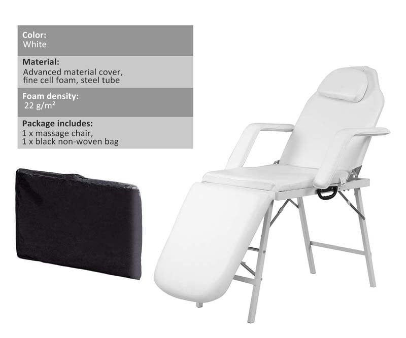 73" Portable 3 Folding Massage Bed Spa Table with Carry Case, Adjustable Massage Table for Tattoo Salon Facial