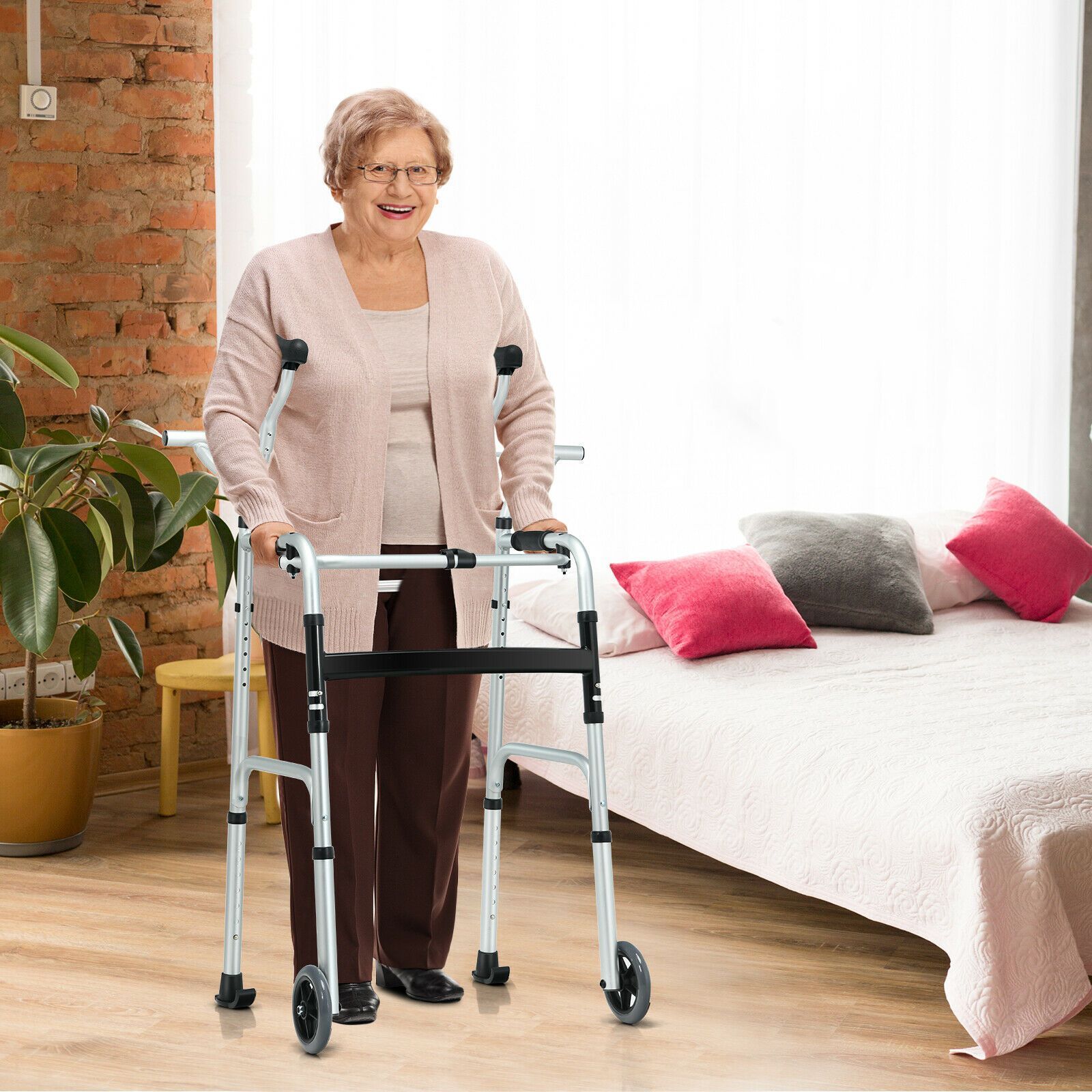 Full Body Support Upright Standup Senior Straight Walker