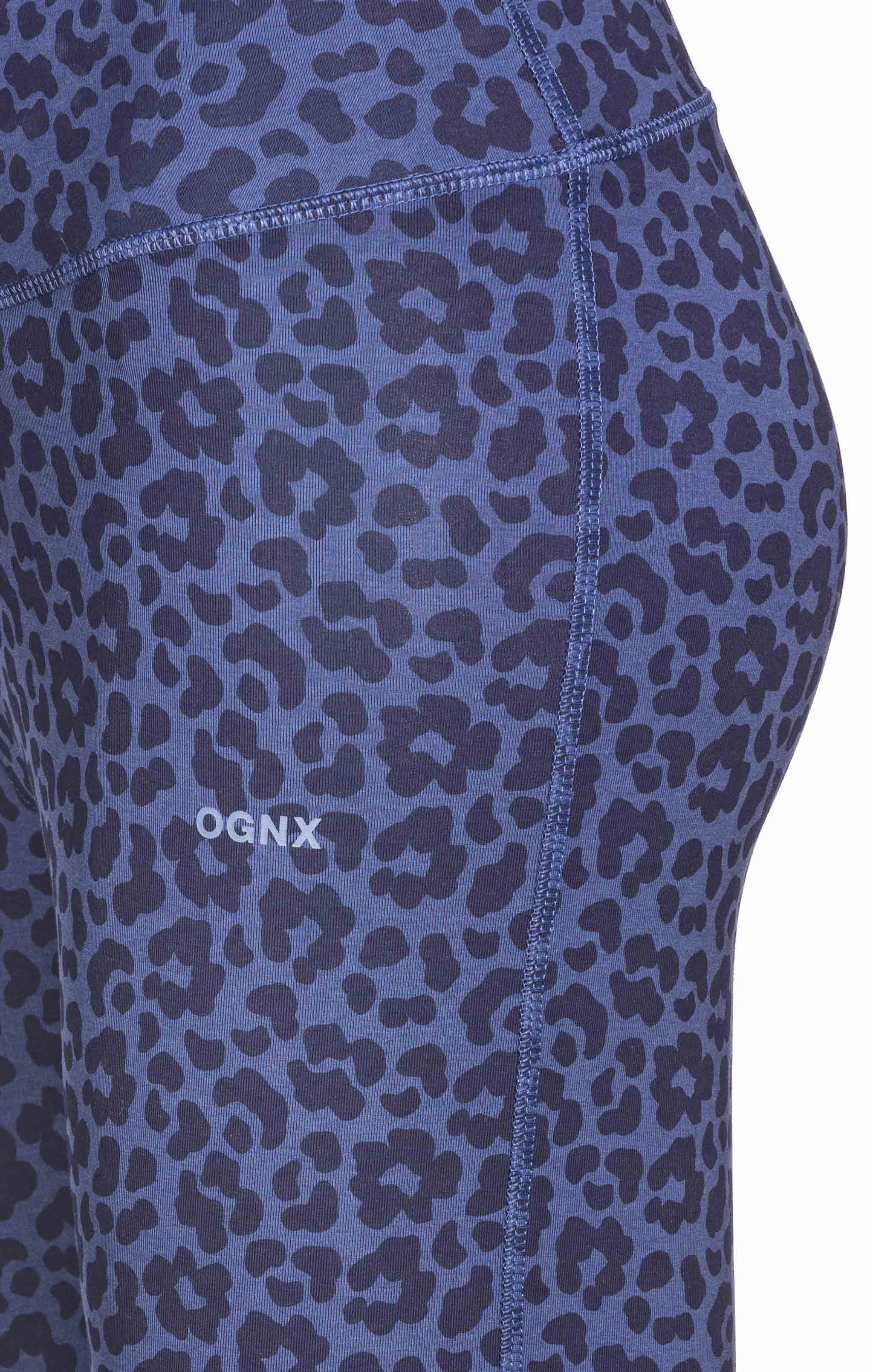 Yoga Bikerhose Leo Flower Tencel - blau