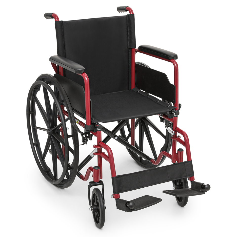 18"Folding Manual Wheelchair Flip Back Armrest Swing Away Footrest